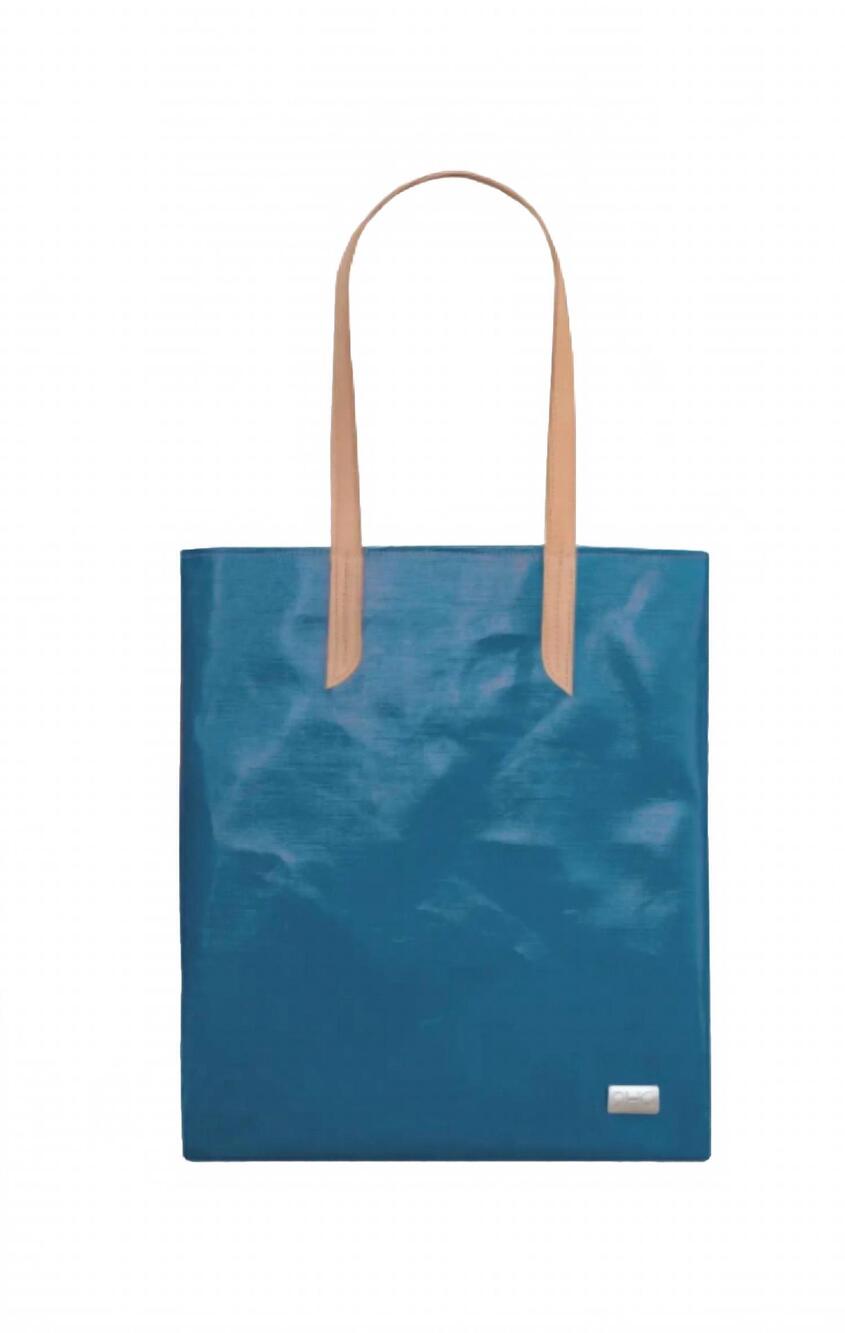 NEW PAIGE HAMILTON DESIGN women's jessica glossed canvas tote bag in cerulean